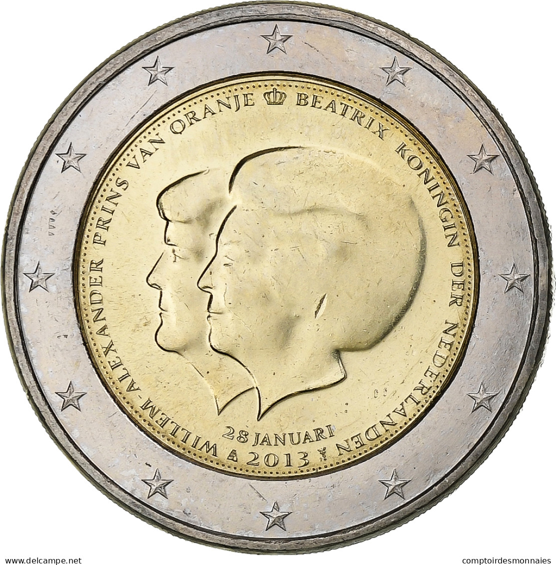 Pays-Bas, 2 Euro, Abdication De La Reine Béatrix, 2013, Utrecht, SUP - Pays-Bas