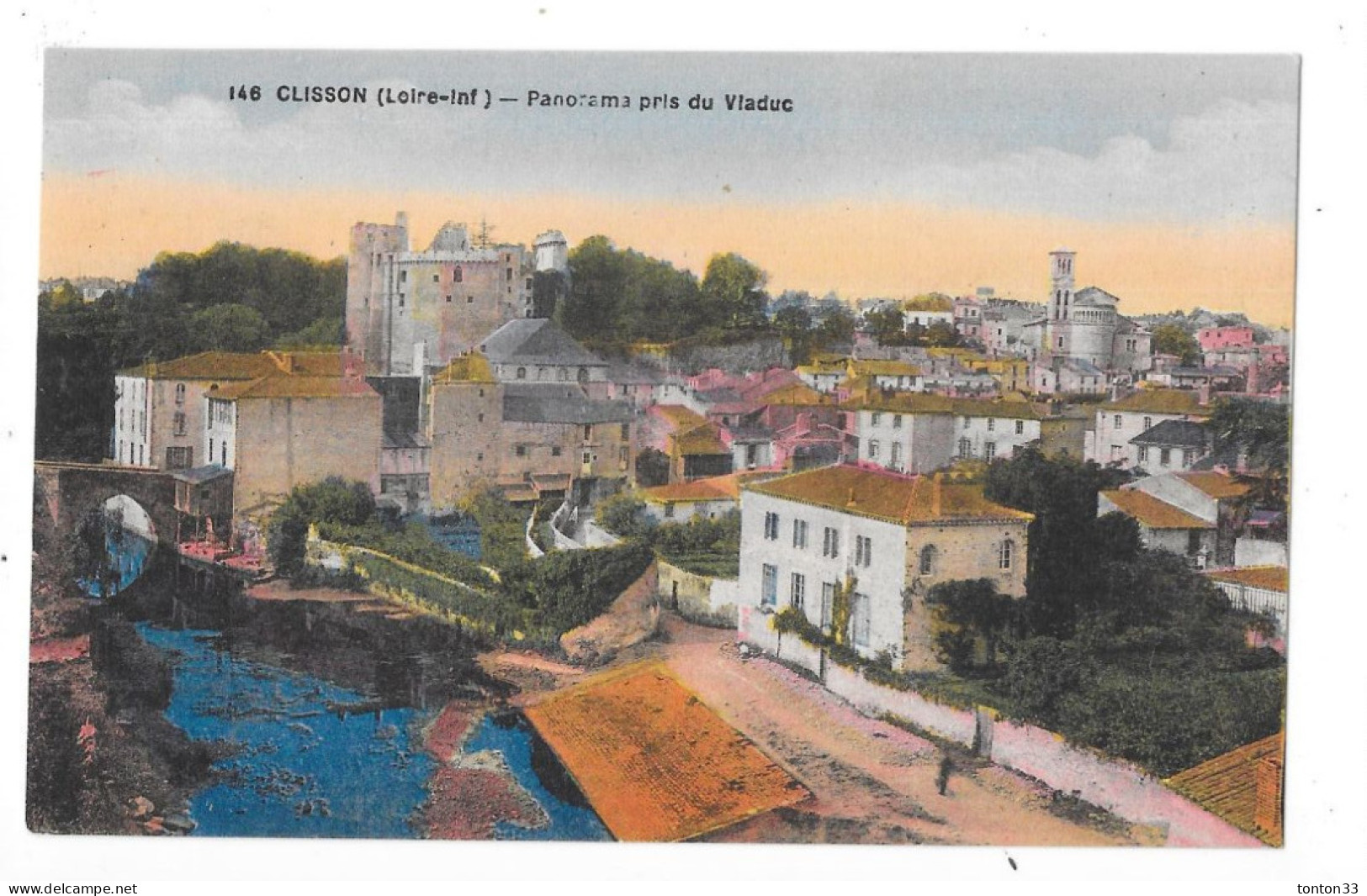 CLISSON - 44 - CPA COLORISEE - Panorama, Pris Du Viaduc  - TOUL 5 - - Clisson