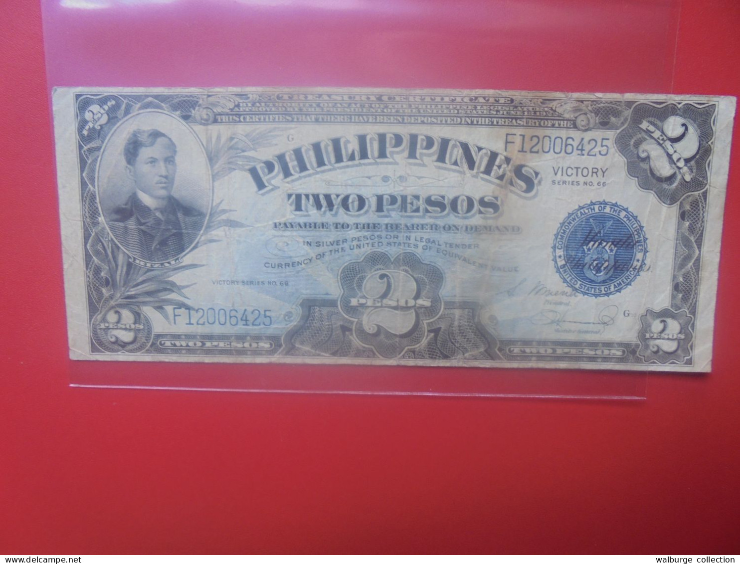 PHILIPPINES 2 PESOS 1944 "VICTORY" Circuler (B.33) - Philippines