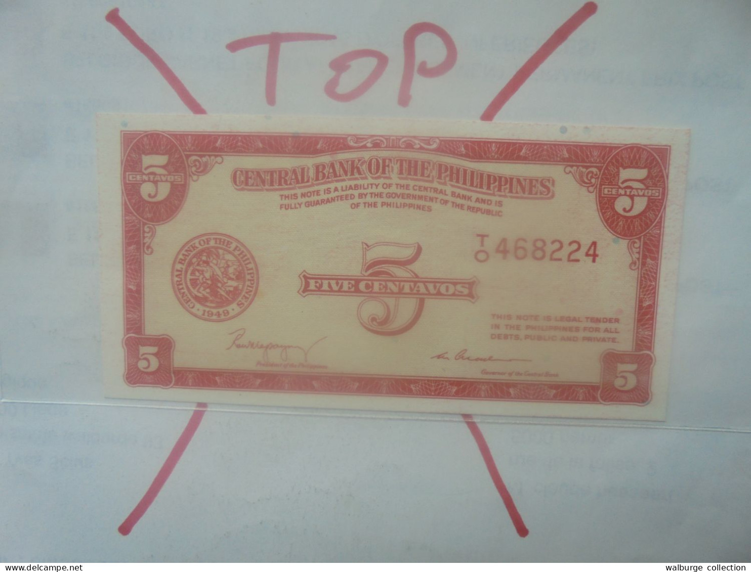 PHILIPPINES 5 Centavos  ND 1949 Neuf (B.33) - Filippine