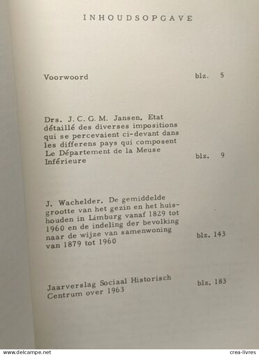 Studies Over De Sociaal Economische Geschiedenis Van Limburg IX - Historia