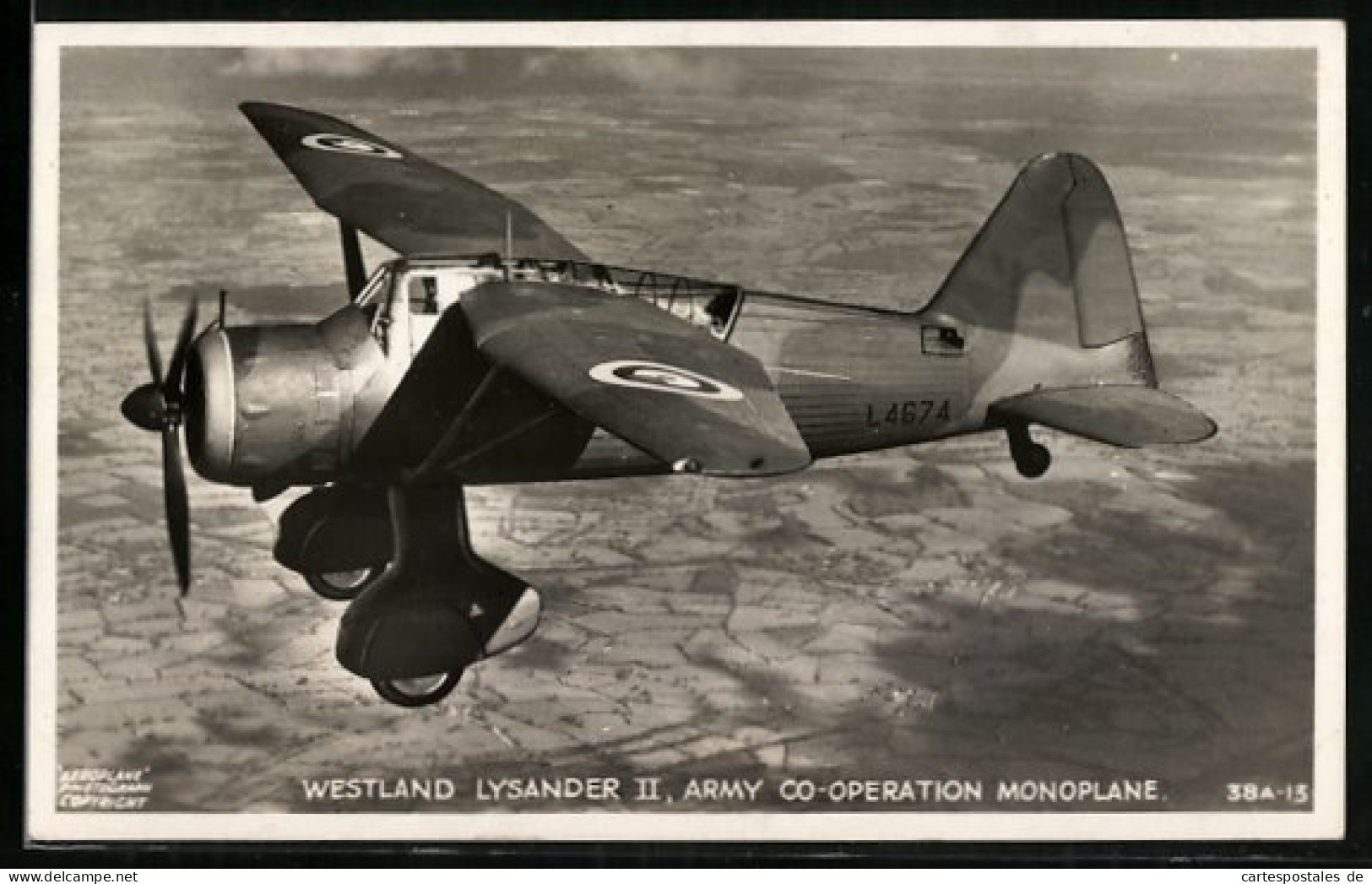 AK Britisches Westland Lysander II Flugzeug  - 1939-1945: 2ème Guerre