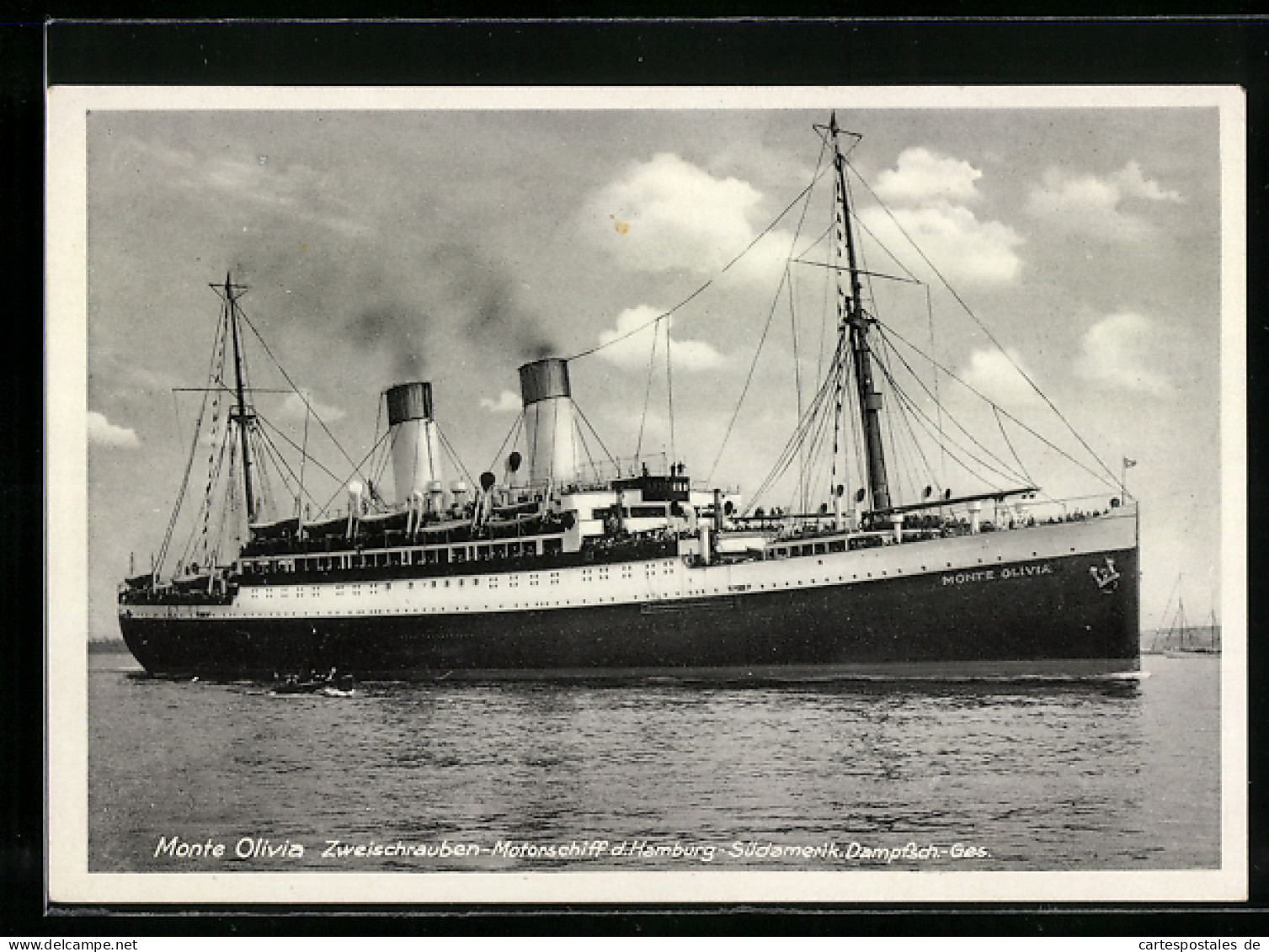 AK Passagierschiff Monte Olivia Der Hamburg-Südamerikanischen Dampfschiff-Gesellschaft  - Steamers