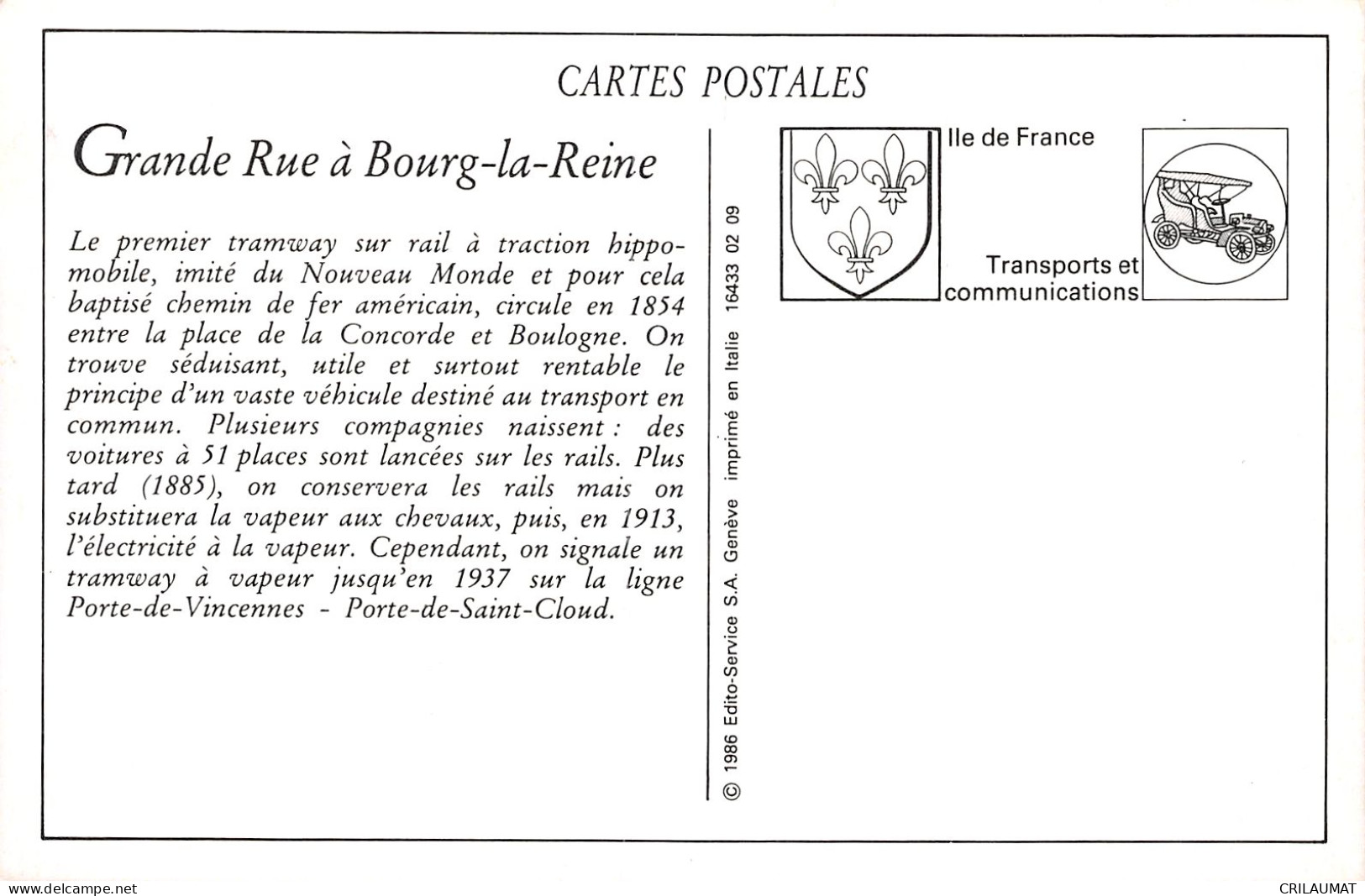 92-BOURG LA REINE-N°T2926-B/0097 - Bourg La Reine