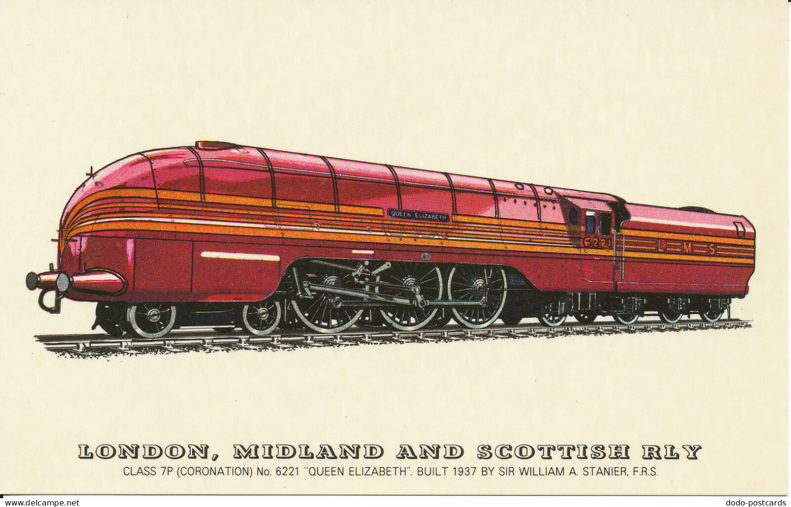 PC37153 London Midland And Scottish Railway. Class 7P. No 6221 Queen Elizabeth. - Altri & Non Classificati