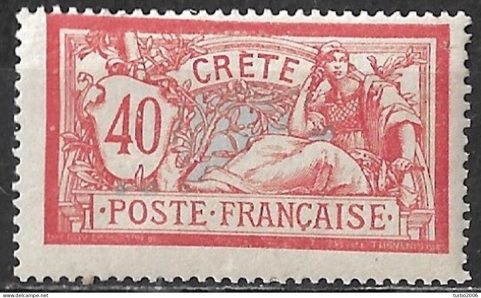 CRETE 1902 French Office : Stamps Of 1900 With Inscription CRETE 40 C Rose / Green Vl. 11 MH - Creta