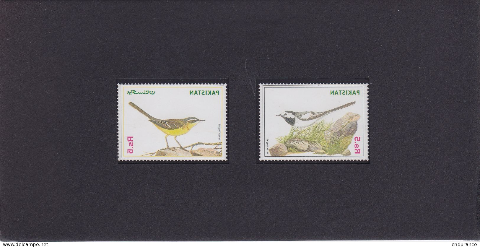 Pakistan - Projets Non-adoptés De Timbres 5Rs Oiseaux Dans Pochette De La Poste 2000 (vignettes Non-dentelées Sur Fond I - Pakistan