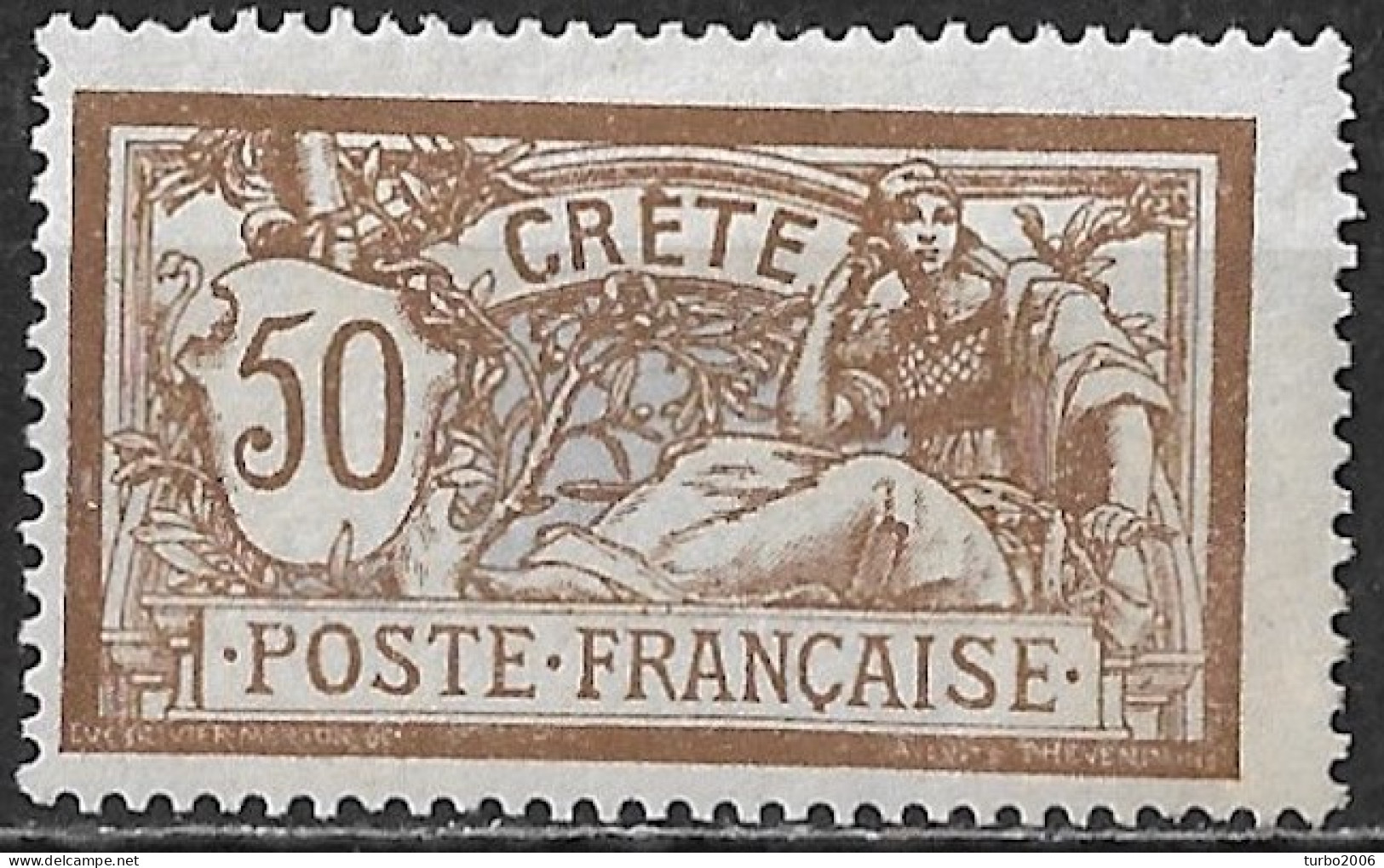 CRETE 1902 French Office : Stamps Of 1900 With Inscription CRETE 50 C Brown / Green Vl. 12 MH - Creta