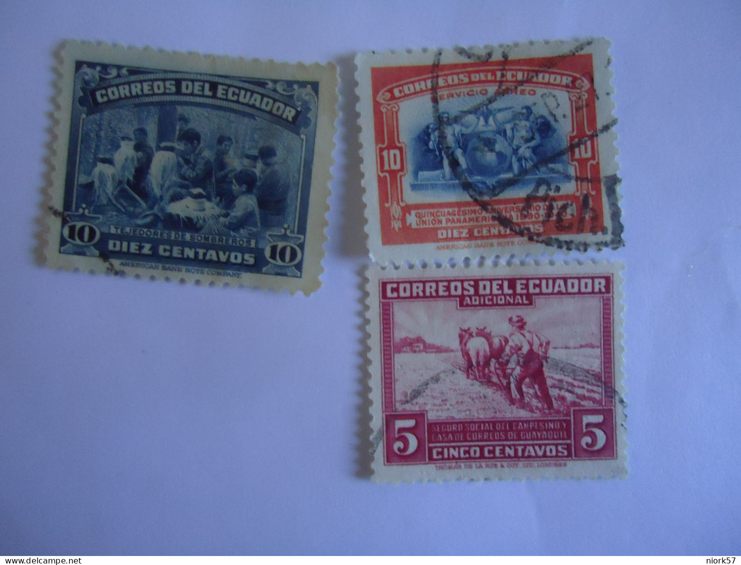 ECUADOR  USED   3  STAMPS ANNIVERSARIES - Equateur