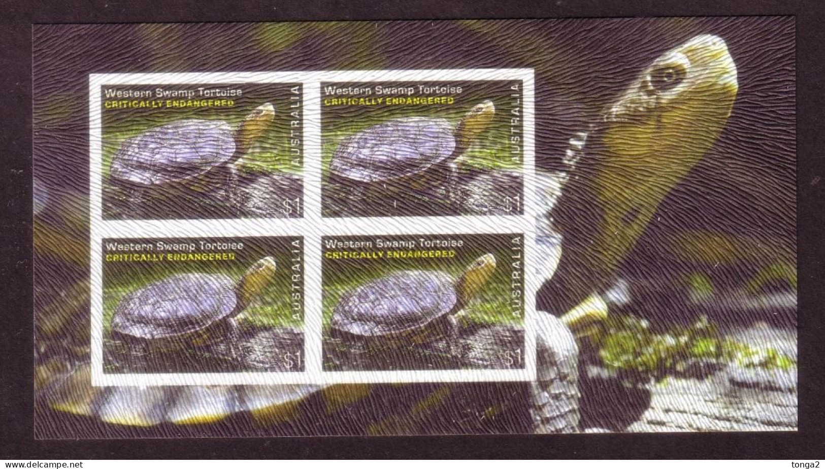 Australia IMPERF S/S Printed With Flocking (200 Exist) - Turtle - Unusual - Read Description - Mint Stamps