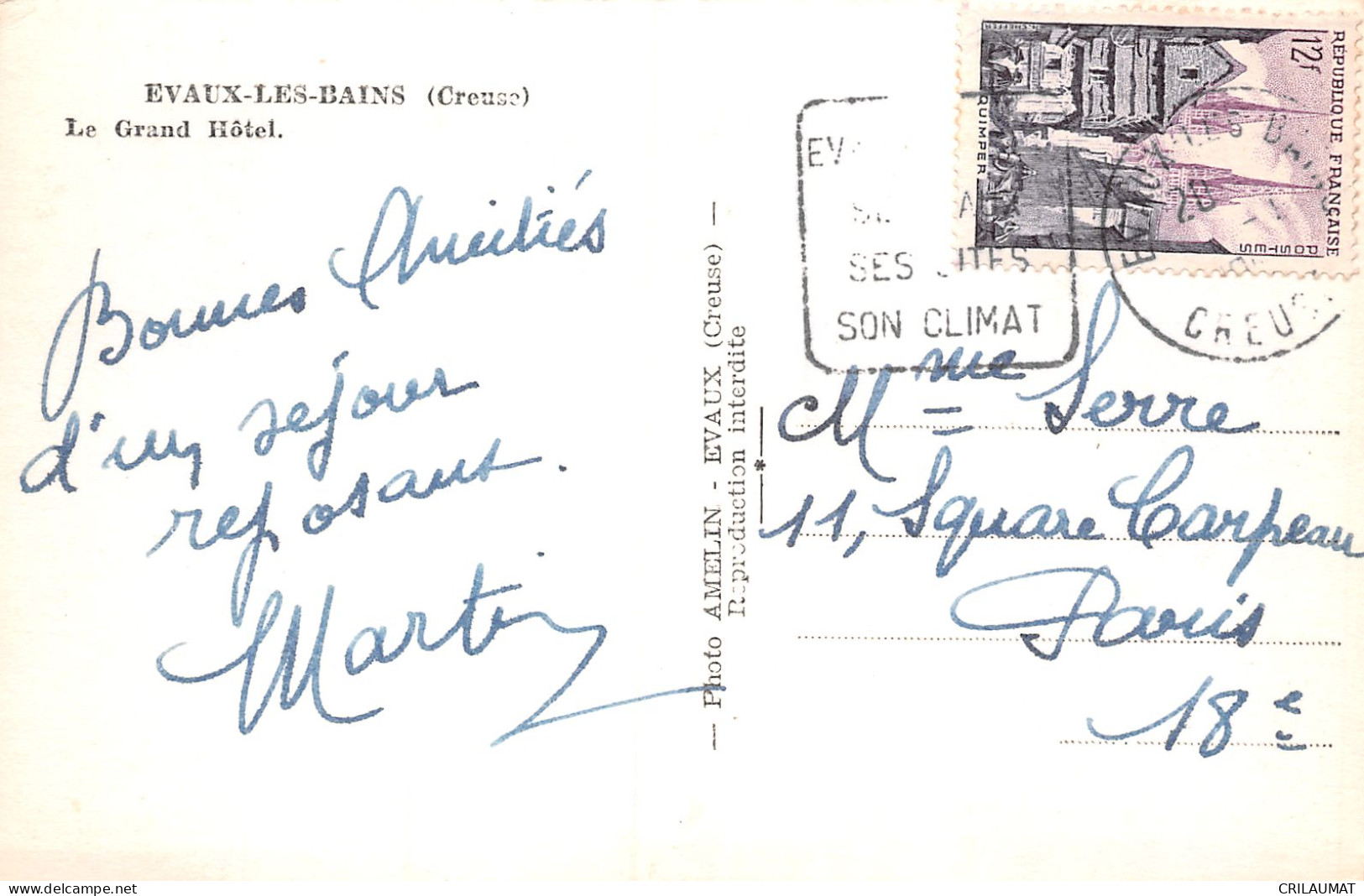 23-EVAUX LES BAINS-N°T2927-H/0363 - Evaux Les Bains