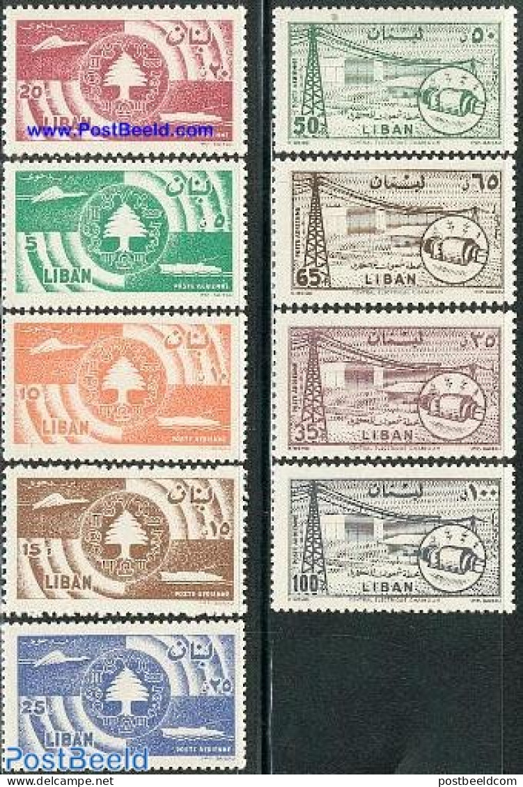 Lebanon 1957 Definitives 9v, Mint NH, Science - Transport - Energy - Ships And Boats - Bateaux