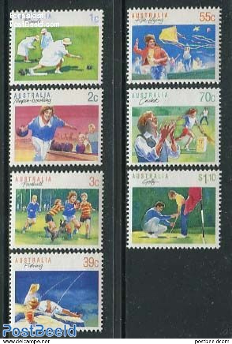 Australia 1989 Sports 7v, Mint NH, Nature - Sport - Fishing - Football - Golf - Sport (other And Mixed) - Ungebraucht
