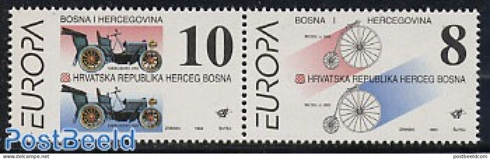 Bosnia Herzegovina - Croatic Adm. 1994 Europa, Discoveries 2v [:], Mint NH, History - Science - Sport - Transport - Eu.. - Radsport