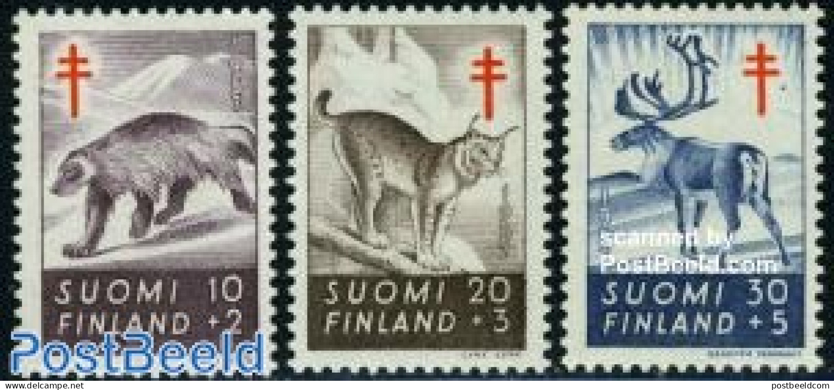Finland 1957 Anti Tuberculosis, Animals 3v, Mint NH, Health - Nature - Anti Tuberculosis - Animals (others & Mixed) - .. - Unused Stamps