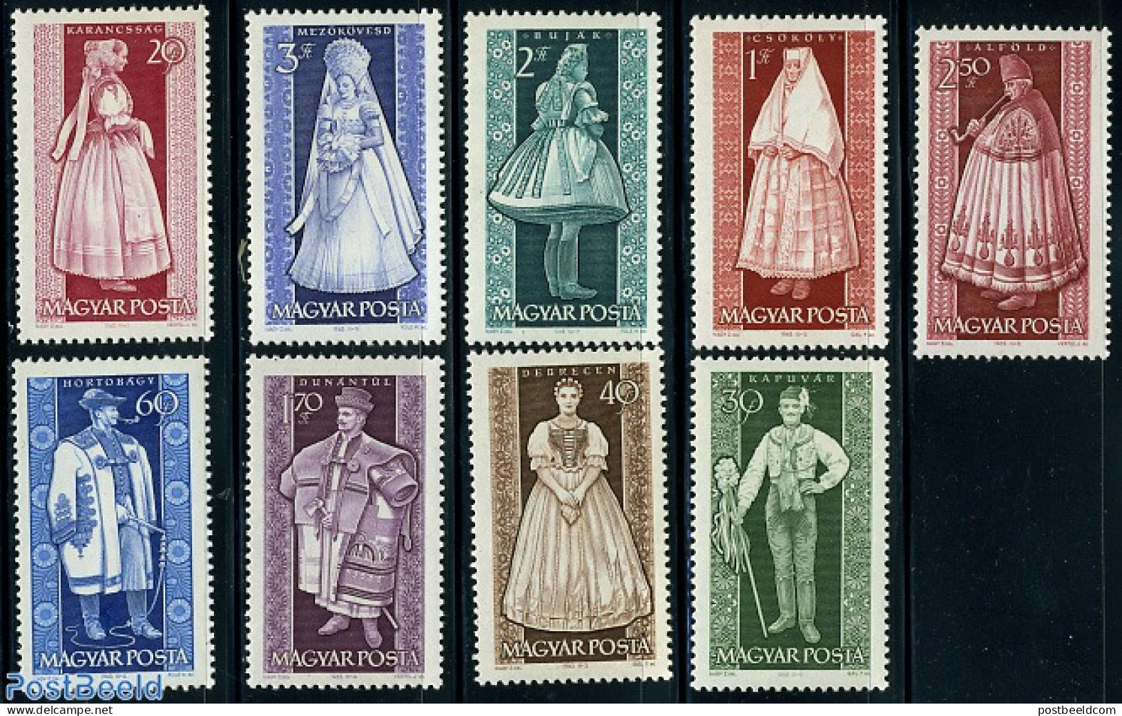 Hungary 1963 Costumes 9v, Mint NH, Various - Costumes - Unused Stamps