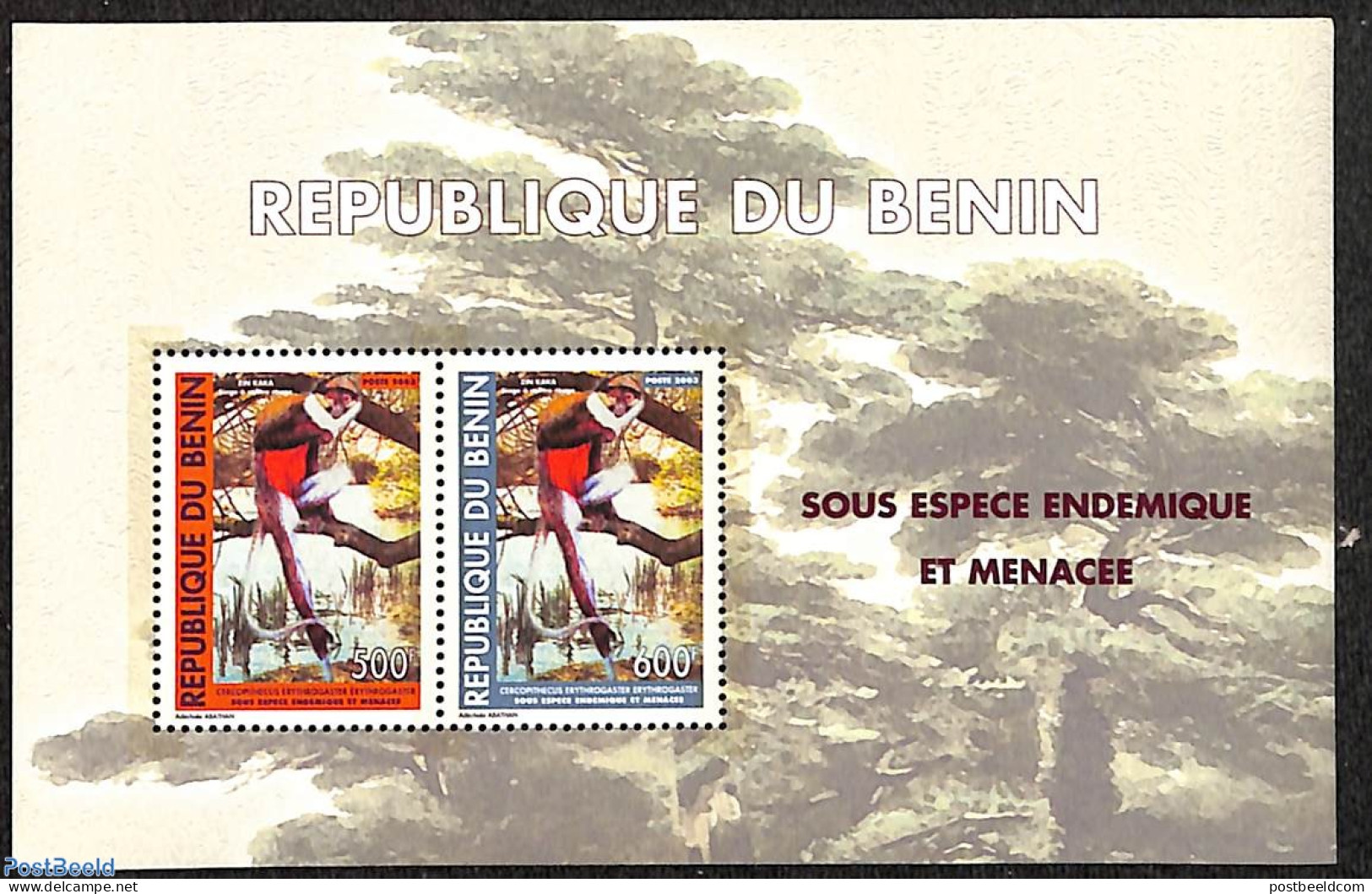 Benin 2003 Monkeys S/s, Mint NH, Nature - Monkeys - Unused Stamps