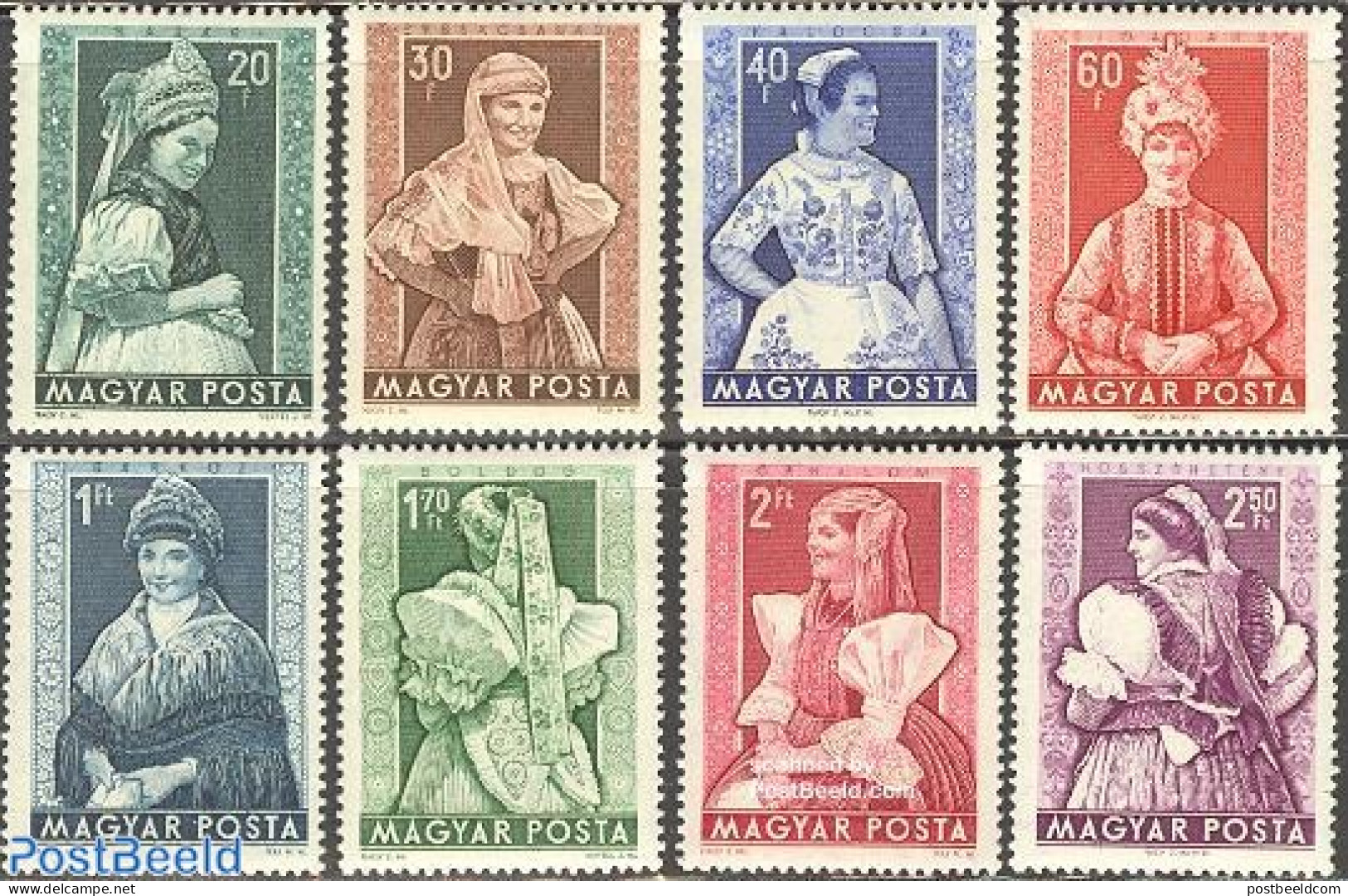 Hungary 1953 Costumes 8v, Mint NH, Various - Costumes - Unused Stamps