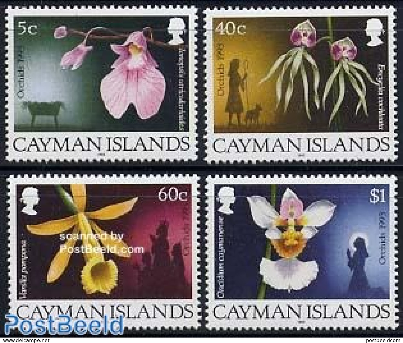 Cayman Islands 1993 Christmas, Orchids 4v, Mint NH, Nature - Religion - Flowers & Plants - Orchids - Christmas - Noël