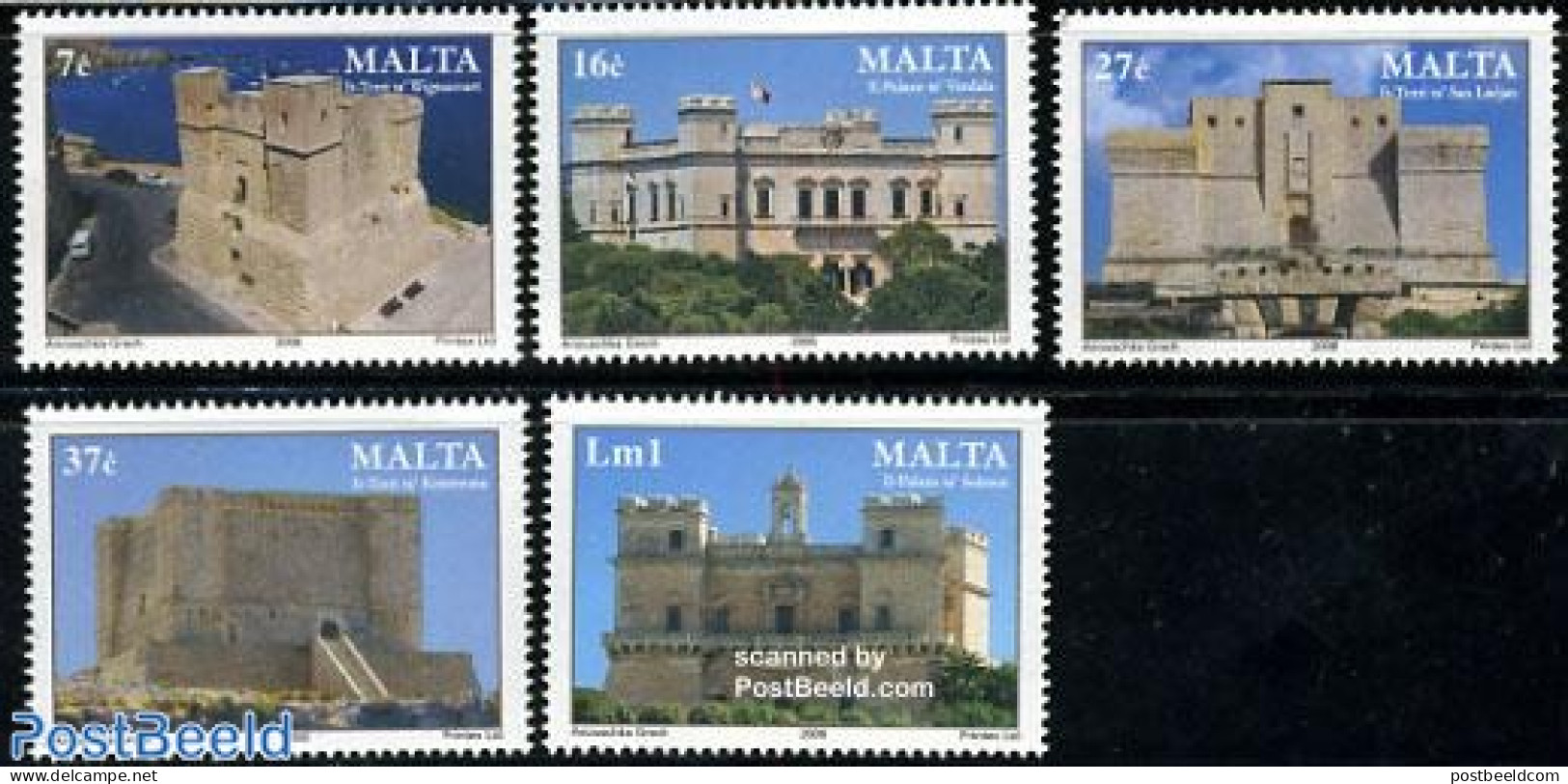 Malta 2006 Castles & Fortifications 5v, Mint NH, Transport - Automobiles - Art - Castles & Fortifications - Coches
