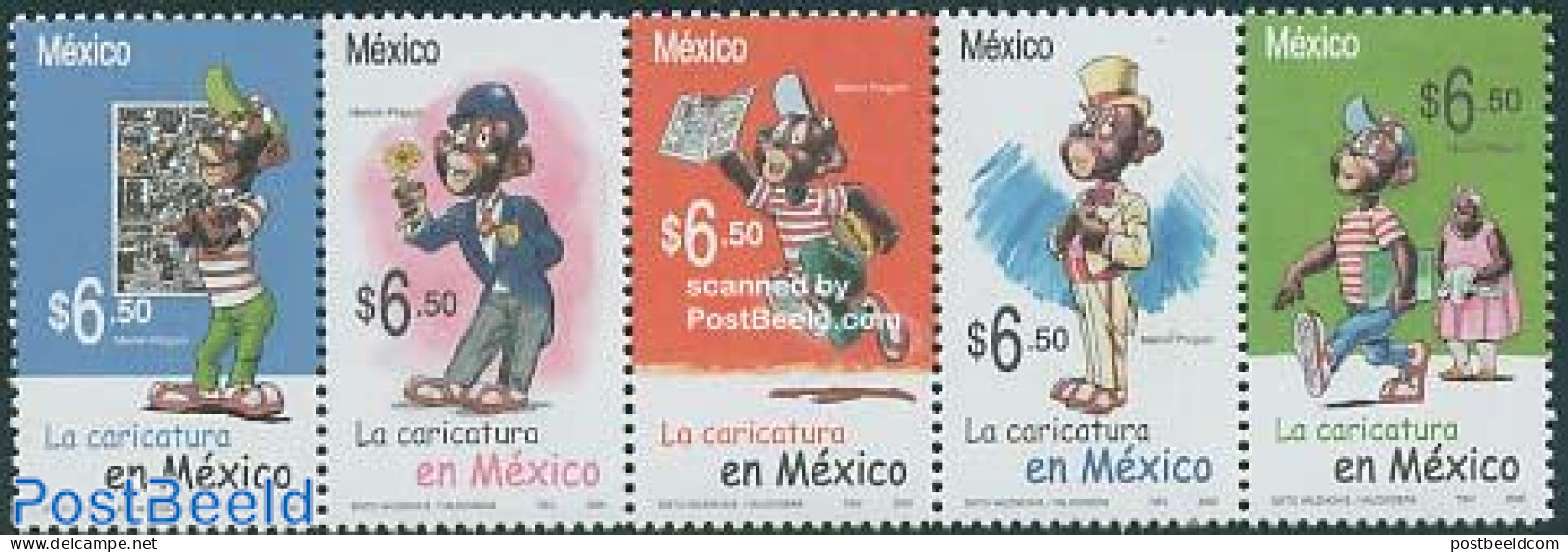 Mexico 2005 Cartoons 5v [::::], Mint NH, Art - Comics (except Disney) - Stripsverhalen