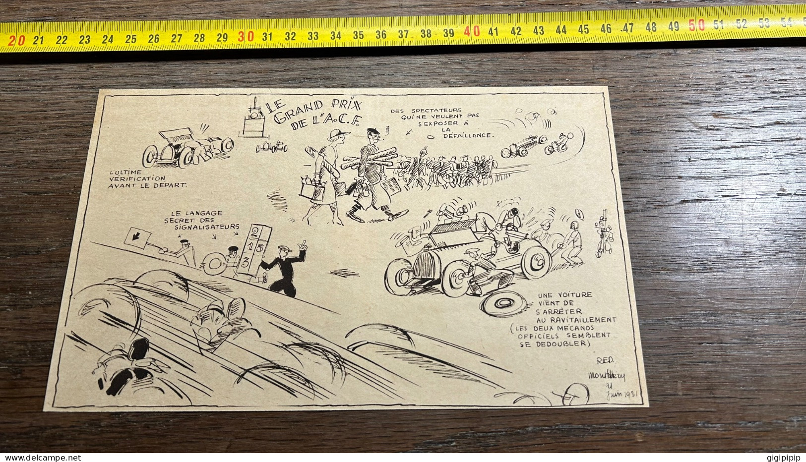 1931 MDS Dessin Humoristique Grand Prix De L A.C.F. - Collections