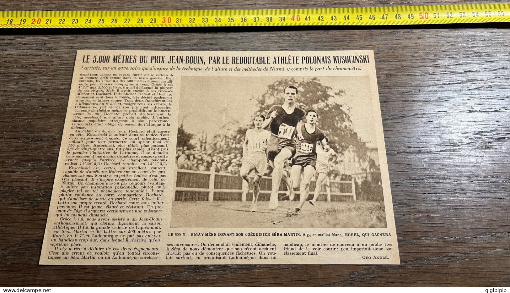 1931 MDS PRIX JEAN-BOUIN KUSOCINSKI BIGAY SERA MARTIN MOREL - Verzamelingen