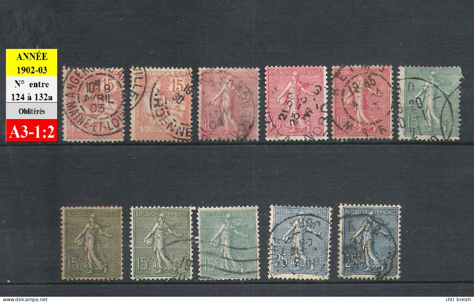 Timbres Oblitérés Entre N° 124 & 132a - Année 1902-03 - Used Stamps