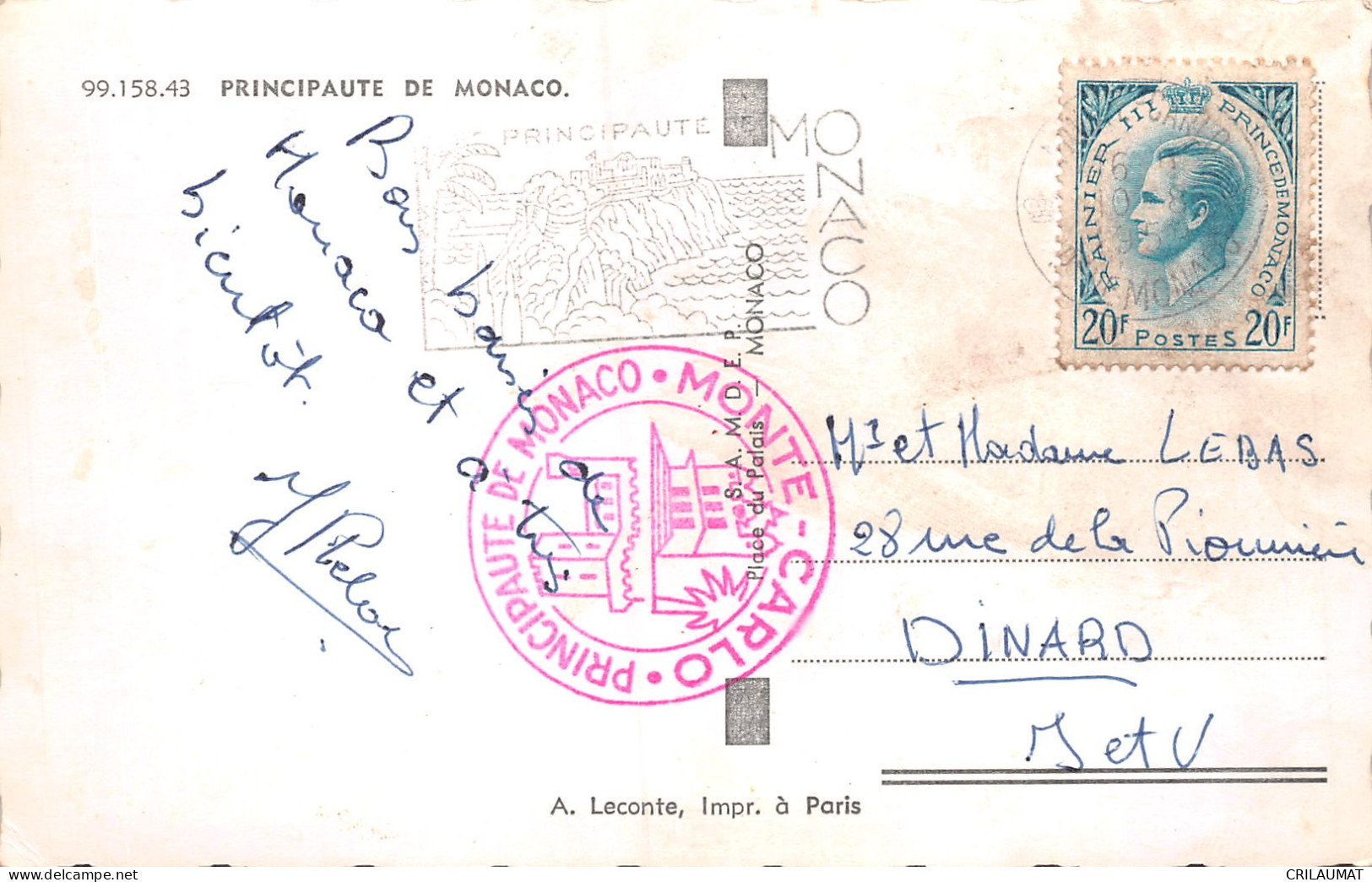 98-MONACO-N°T2930-E/0121 - Other & Unclassified