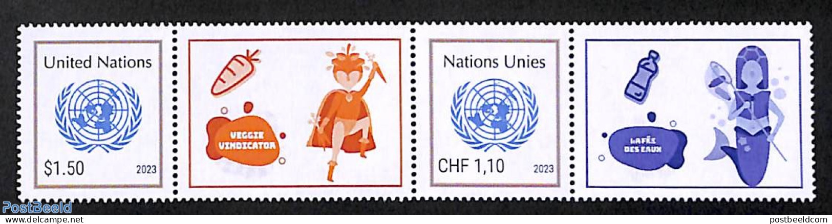 United Nations, New York 2023 Climate Heroes 2v+tabs (tabs May Vary), Mint NH, Nature - Environment - Umweltschutz Und Klima