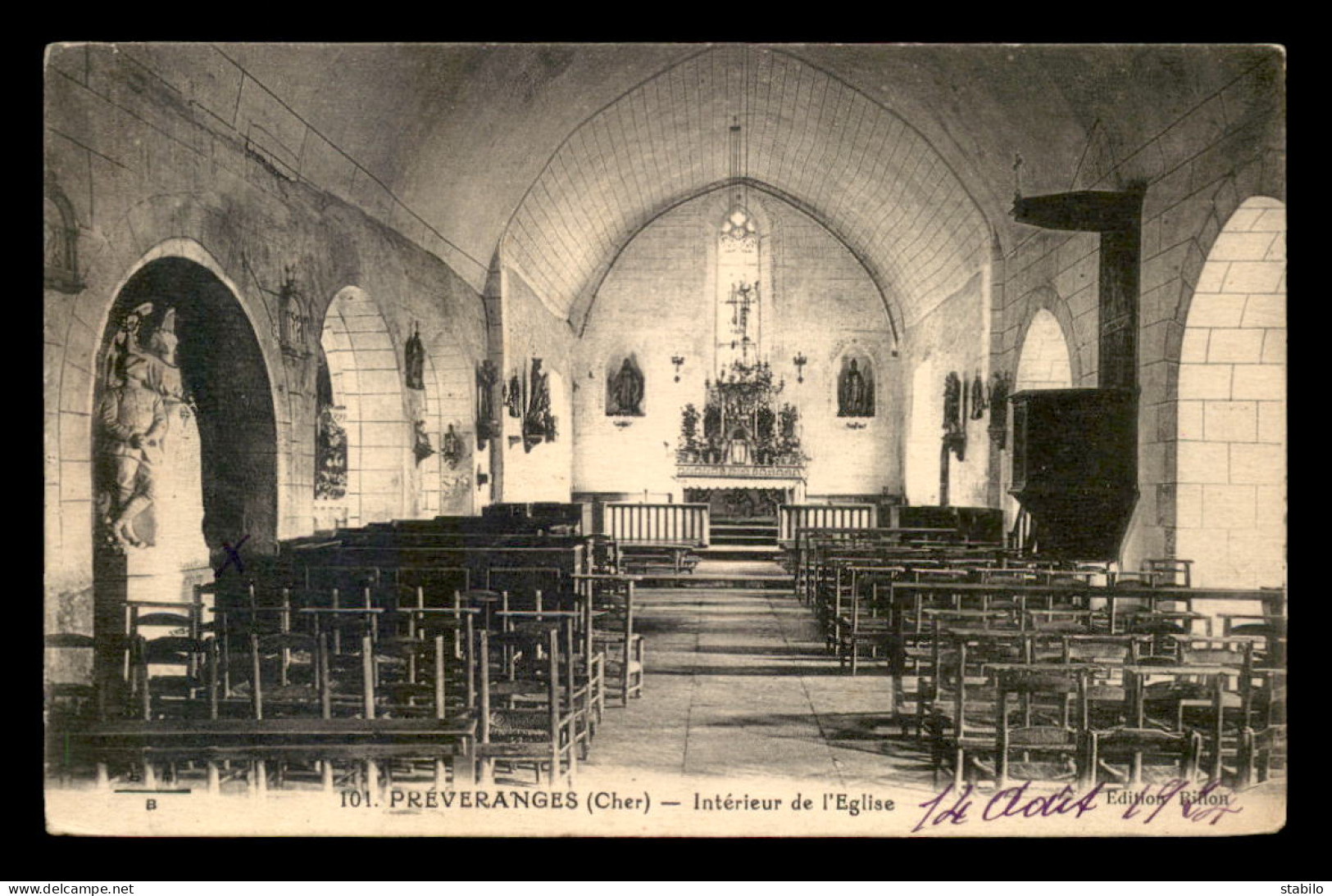 18 - PREVERANGES - INTERIEUR DE L'EGLISE - Préveranges