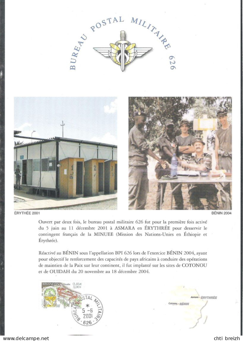 Pochette de 12 plaquettes de la Poste aux Armées - 2 enveloppes - 1 carte postale (poste en Egypte - Djibouti - Somalie