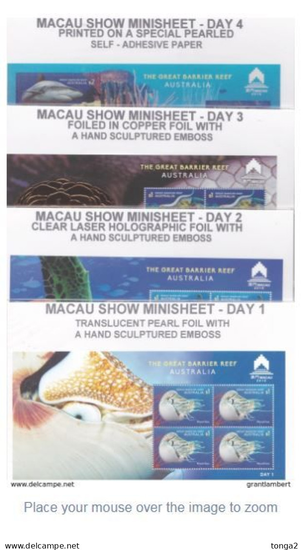 Australia 2018 Macau Stamp Show 4 M/s, Mint NH - Each S/S Has Unusual Printing - See 2nd Picture - Mint Stamps