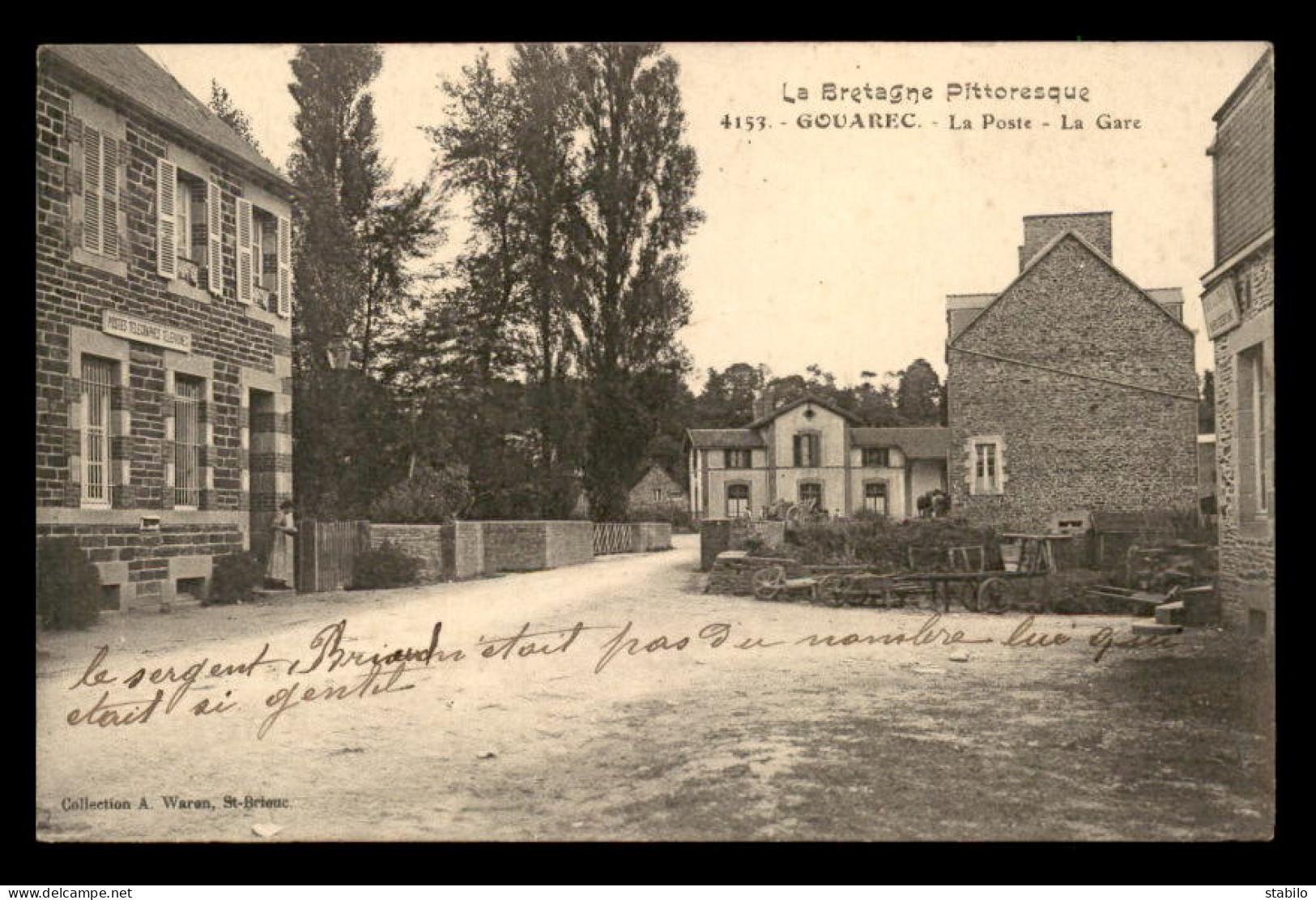 22 - GOUAREC- LA POSTE - LA GARE - Gouarec