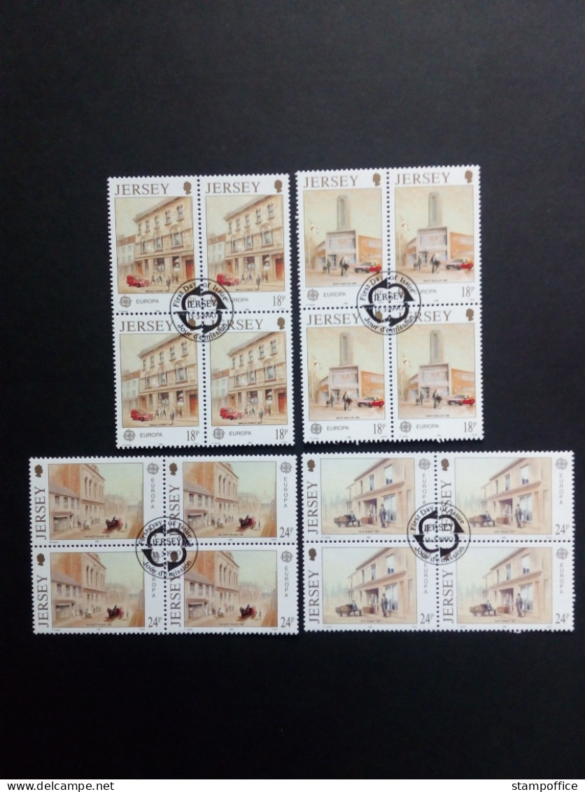 JERSEY MI-NR. 508-511 GESTEMPELT(USED) 4er BLOCK EUROPA 1990 POSTALISCHE EINRICHTUNGEN - 1990