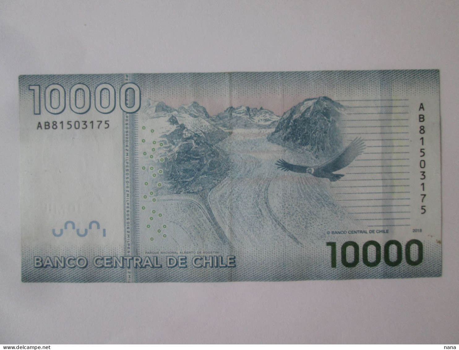 Chile 10000 Pesos 2018 AUNC Banknote See Pictures - Chili