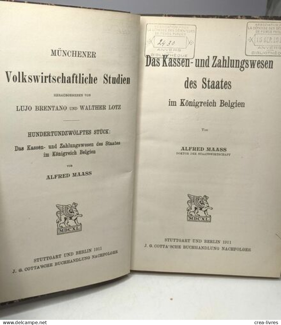 Das Kassen-und Zahlungswesen Des Staates Im Königreich Belgien - Storia