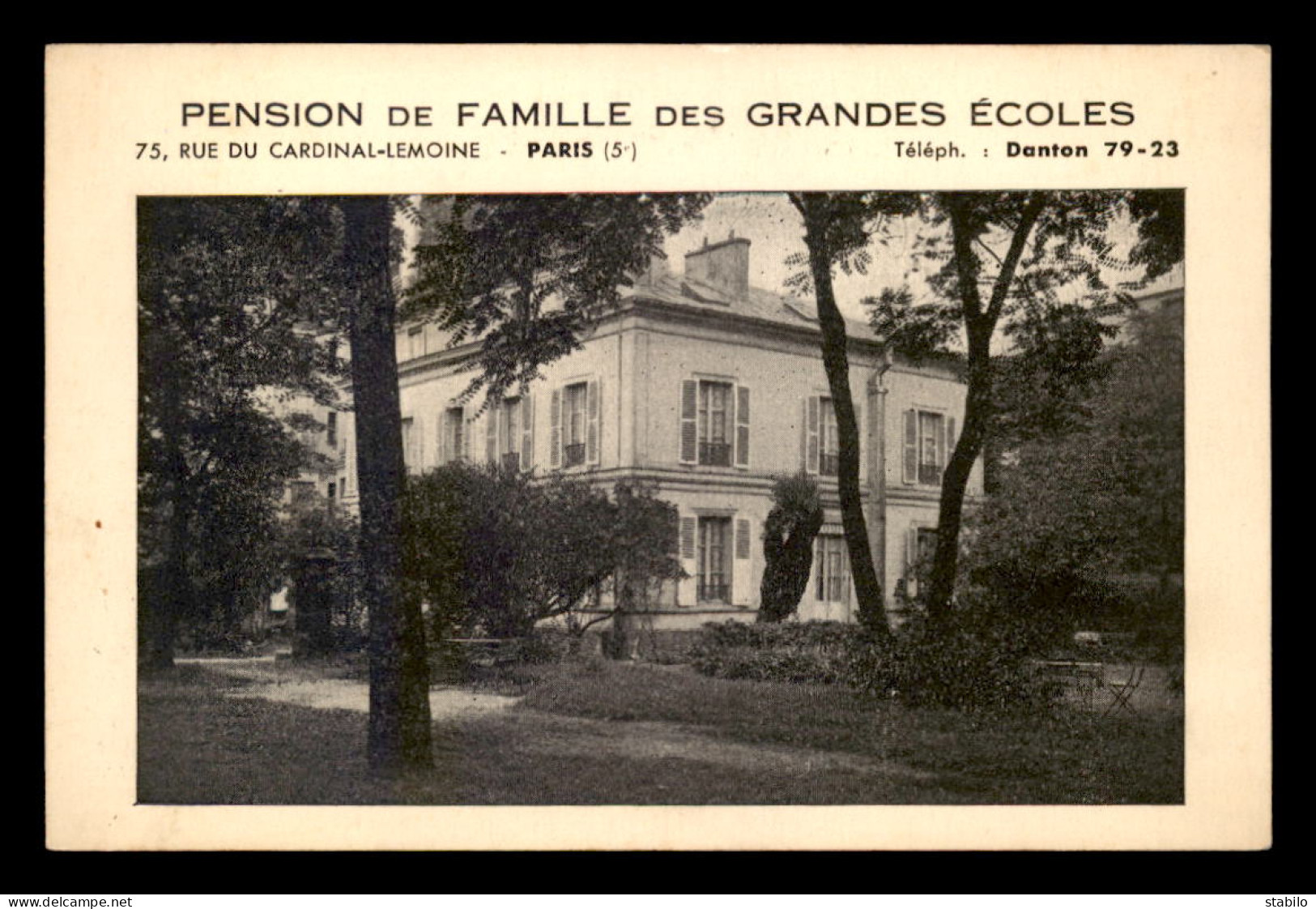 75 - PARIS 5EME - PENSION DE FAMILLE DES GRANDES ECOLES, 75 RUE DU CARDINAL LEMOINE - Arrondissement: 05