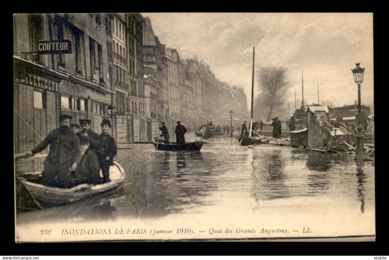 75 - PARIS 6EME - INONDATIONS DE 1910 - QUAI DES GRANDS-AUGUSTINS - EDITEUR L.L. N°232 - Paris (06)