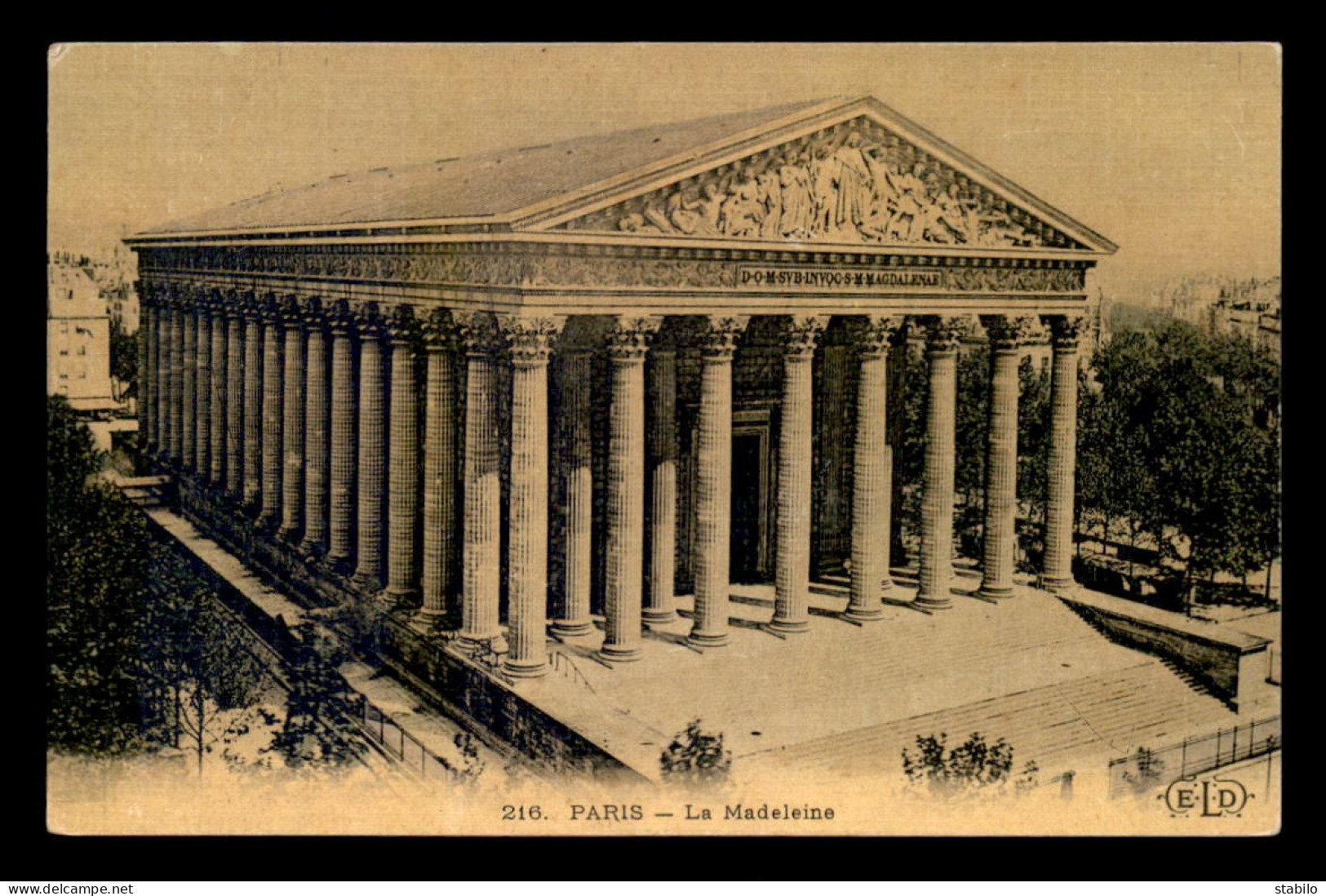 75 - PARIS 8EME - LA MADELEINE - CARTE TOILEE ET COLORISEE - EDITEUR E.L.D. - Arrondissement: 08