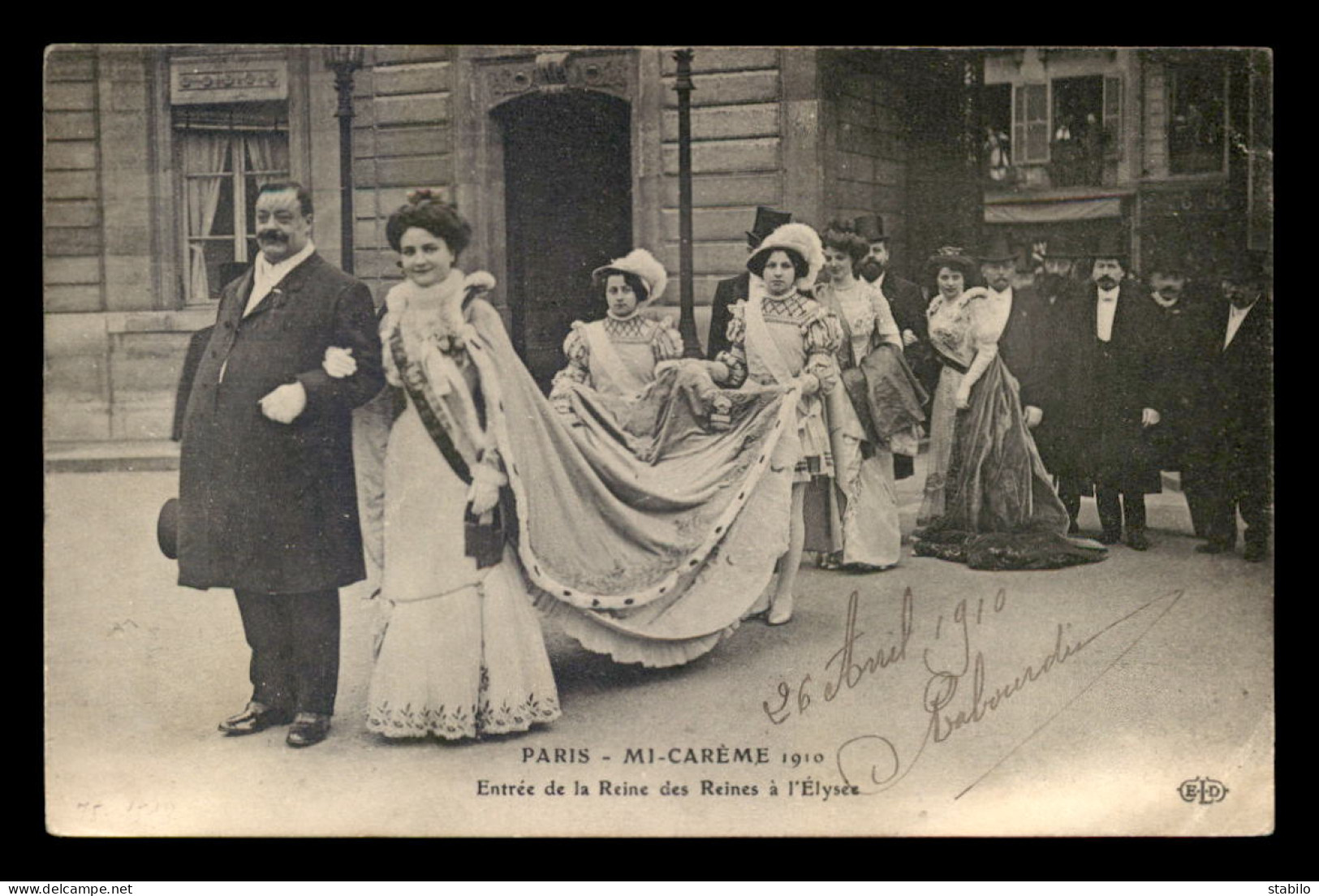 75 - PARIS 8EME - FETE DE LA MI-CAREME 1910 - ENTREE DE LA REINE DES REINES A L'ELYSEE - EDITEUR E.L.D. - Arrondissement: 08