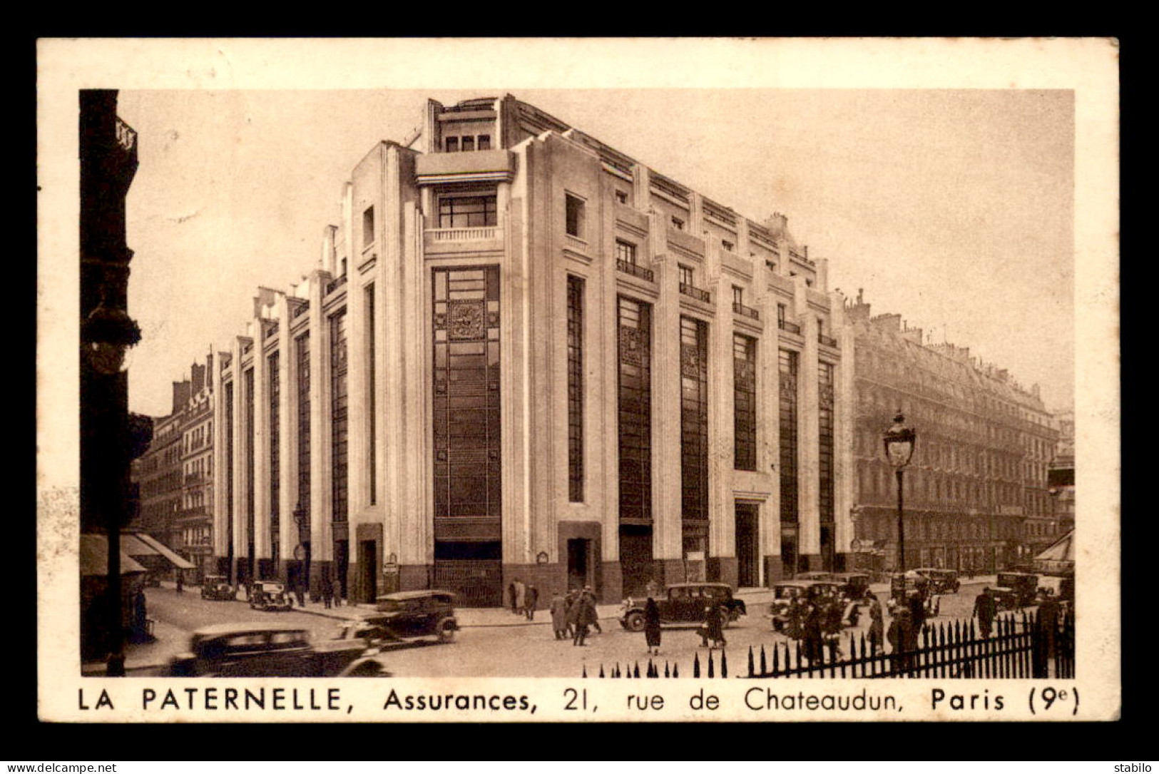 75 - PARIS 9EME - SIEGE DE LA PATERNELLE COMPAGNIE D'ASSURANCES, 21 RUE DE CHATEAUDUN - Arrondissement: 09