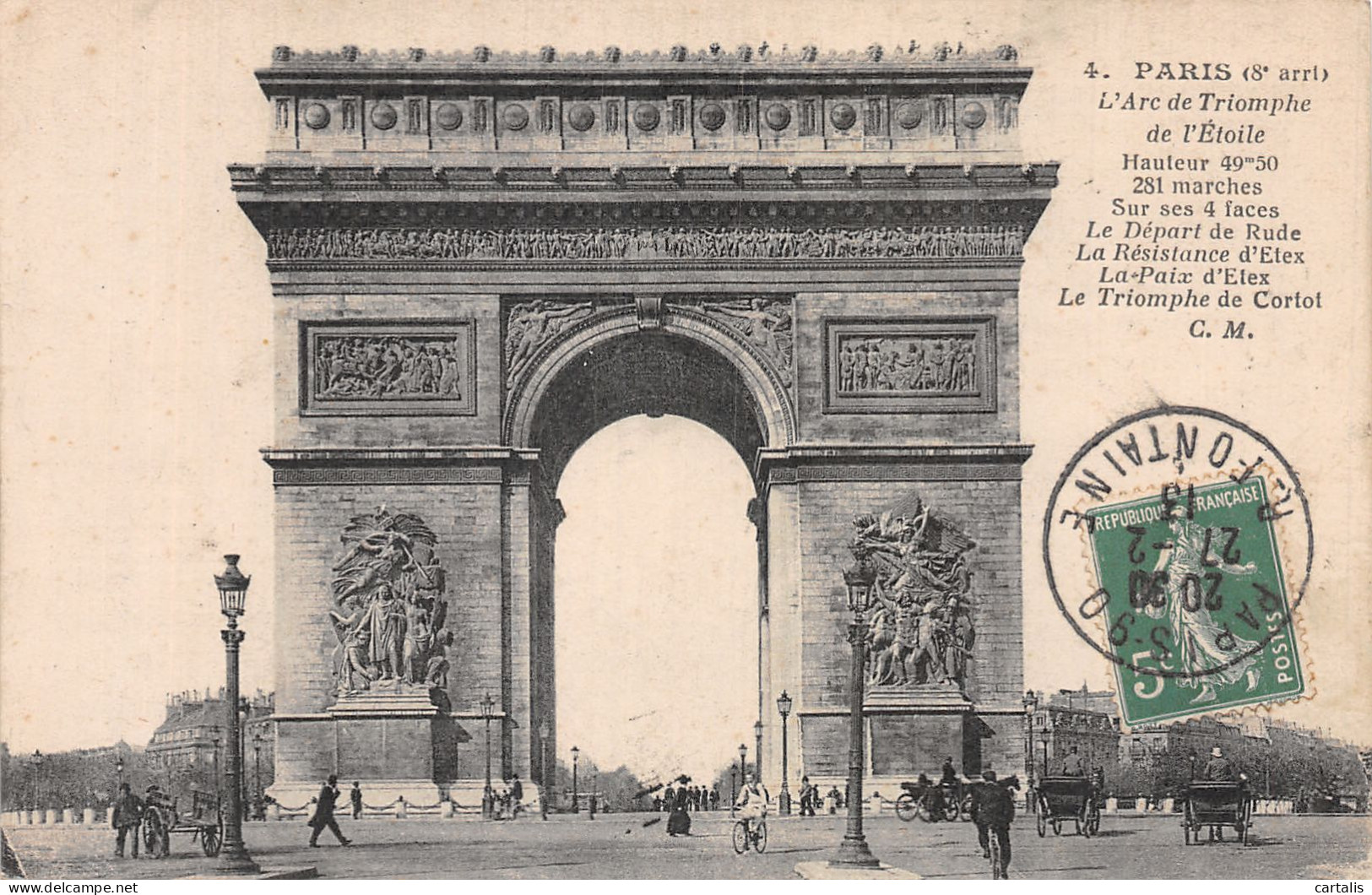 75-PARIS ARC DE TRIOMPHE-N°4488-G/0297 - Arc De Triomphe