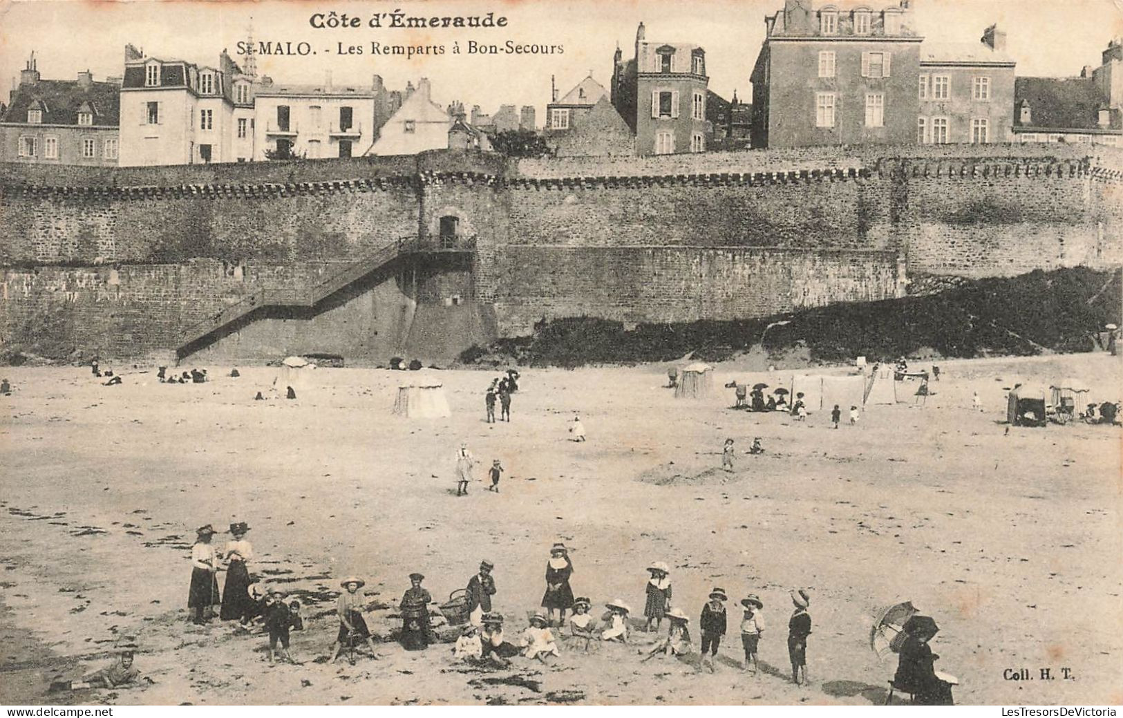 FRANCE - Saint Malo - Vue Sur Les Remparts à Bon Secours - Animé - Carte Postale Ancienne - Saint Malo