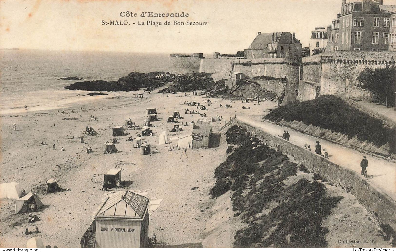 FRANCE - Saint Malo - Vue Sur La Plage De Bon Secours - Animé - Carte Postale Ancienne - Saint Malo