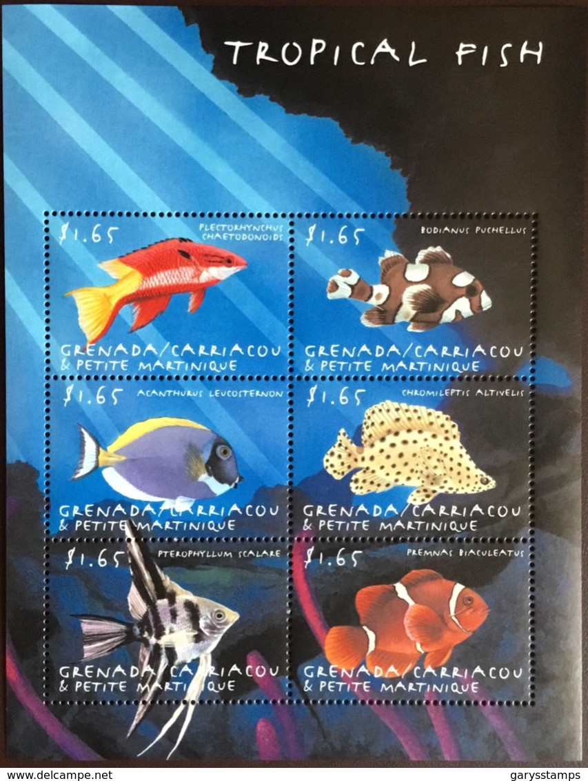 Grenada Grenadines 2000 Tropical Fish Sheetlet MNH - Peces