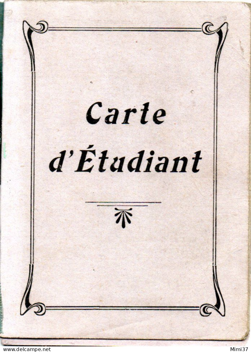 ECOLE DES ARTS ET METIERS D'ANGERS  1903 CARTE D'ETUDIANT PROMOTION 121 124 - Diploma & School Reports