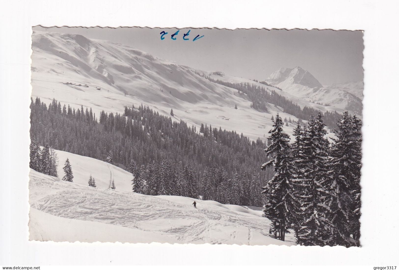 E6193) KITZBÜHEL - Tirol - Blick über Skipiste Tief Verschneit Mit Skifahrer ALT! - Kitzbühel