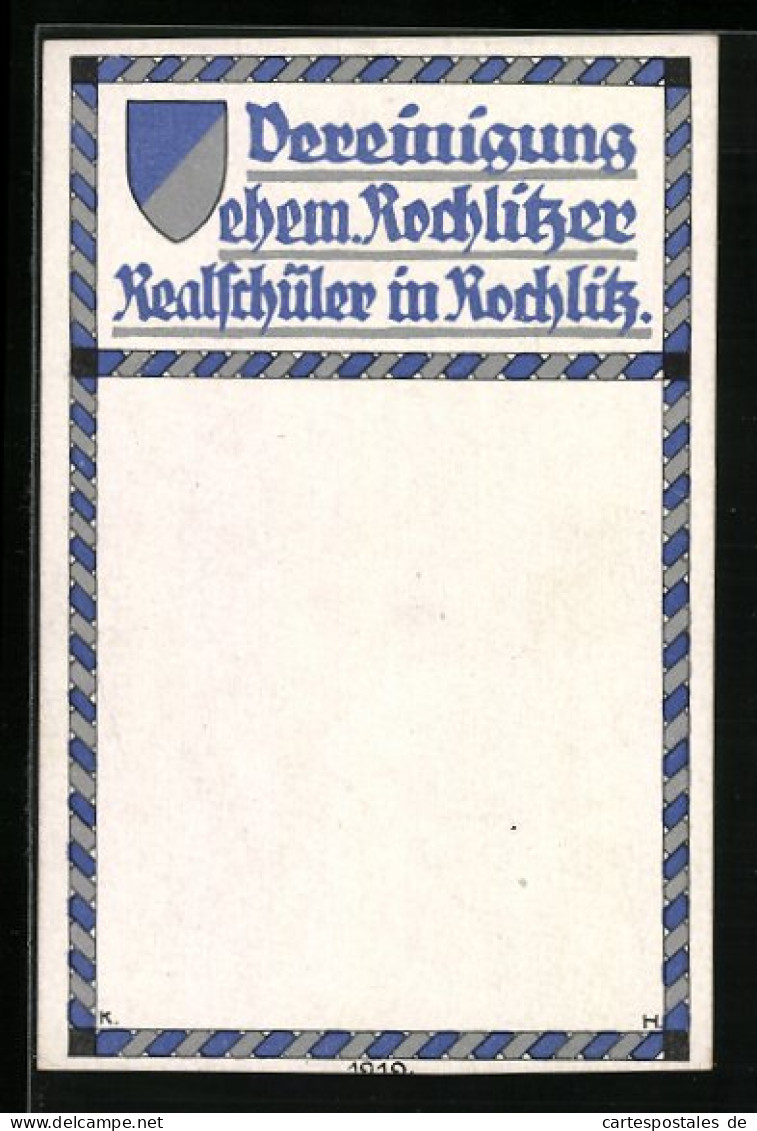 AK Rochlitz, Wappen Der Vereinigung Ehemaliger Realschüler, Mit Banderole  - Rochlitz