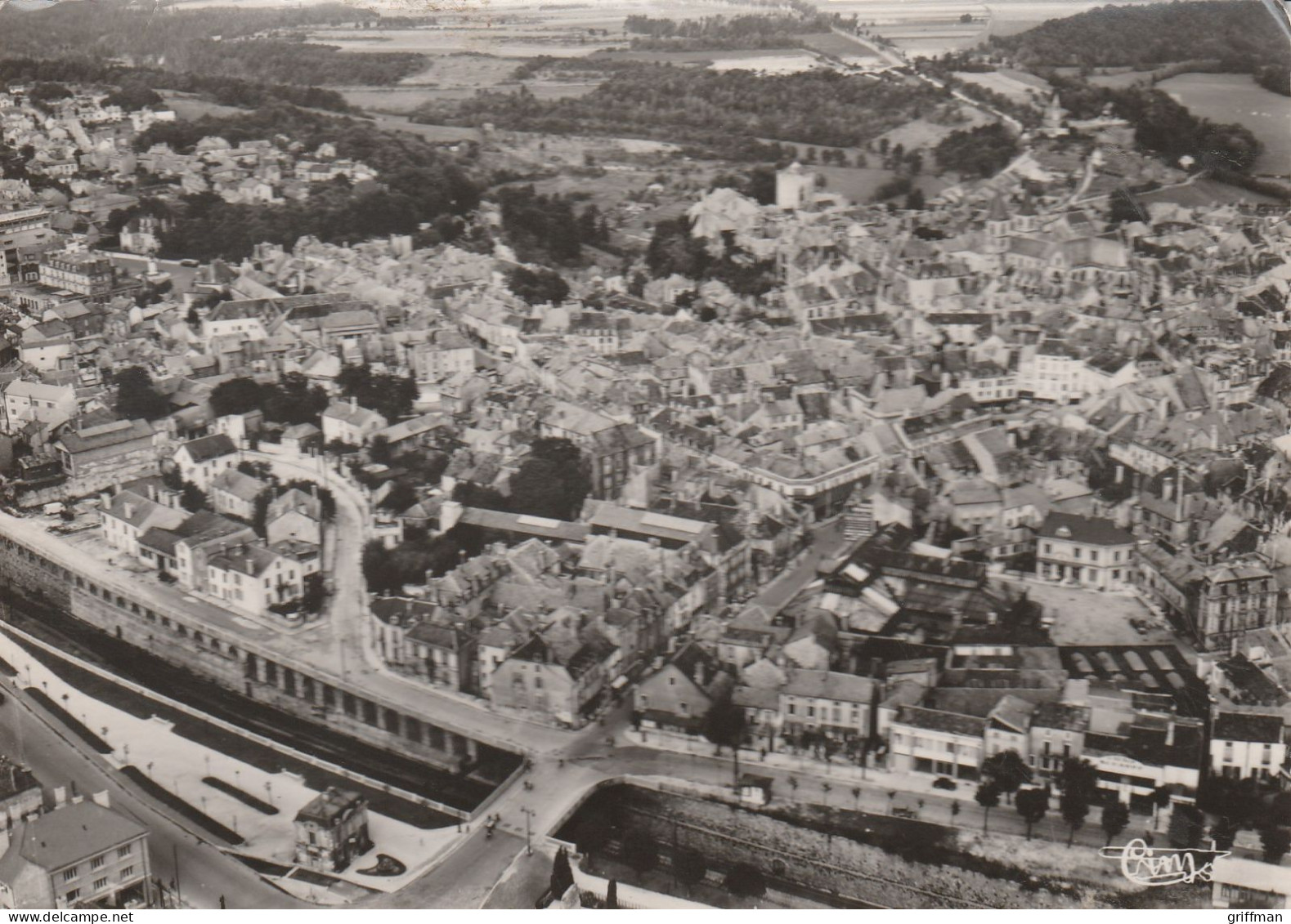 CHAUMONT VUE GENERALE AERIENNE 1953 CPSM 10X15 TBE - Chaumont